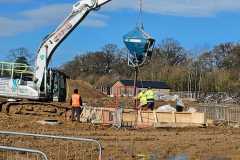 Pouring concrete to WC Block slab