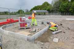 Kerbing to car park planting island